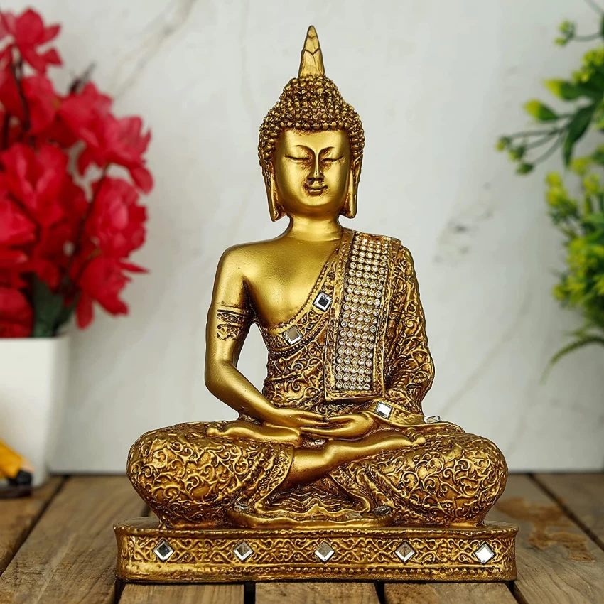 golden-bronze-color BUddha statue